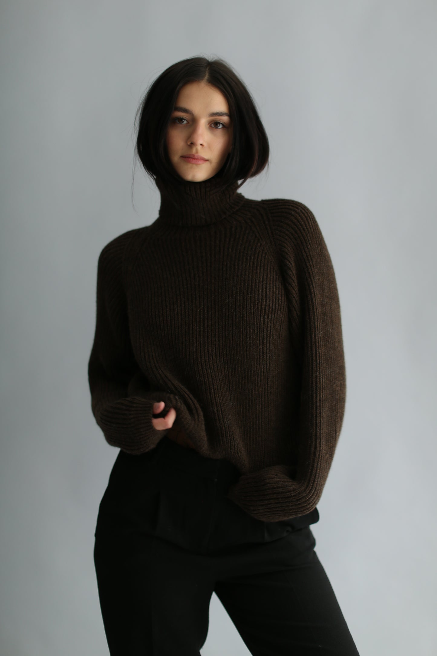 cropped turtleneck