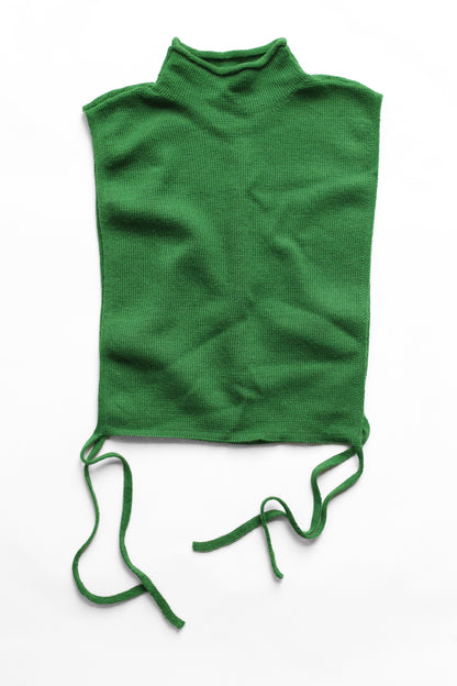 mock-neck apron top