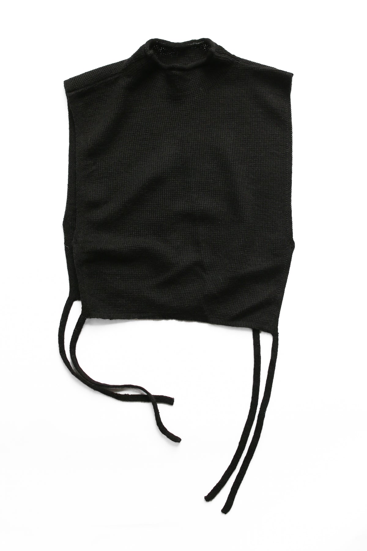 mock-neck apron top