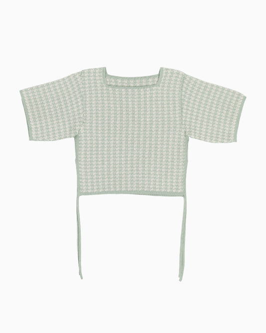 houndstooth apron top with sleeves