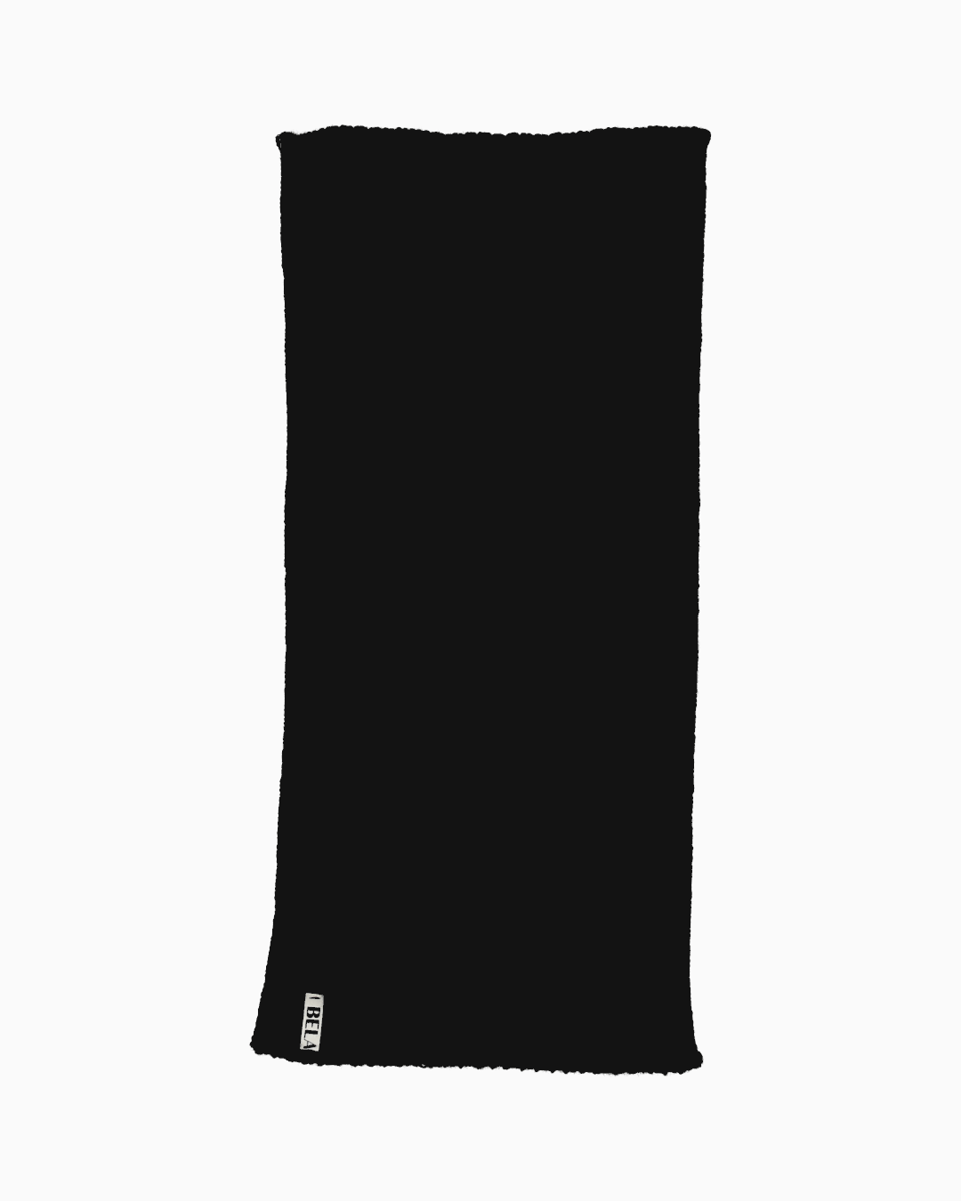 packshot of a black alpaca knitted neck warmer against a white background