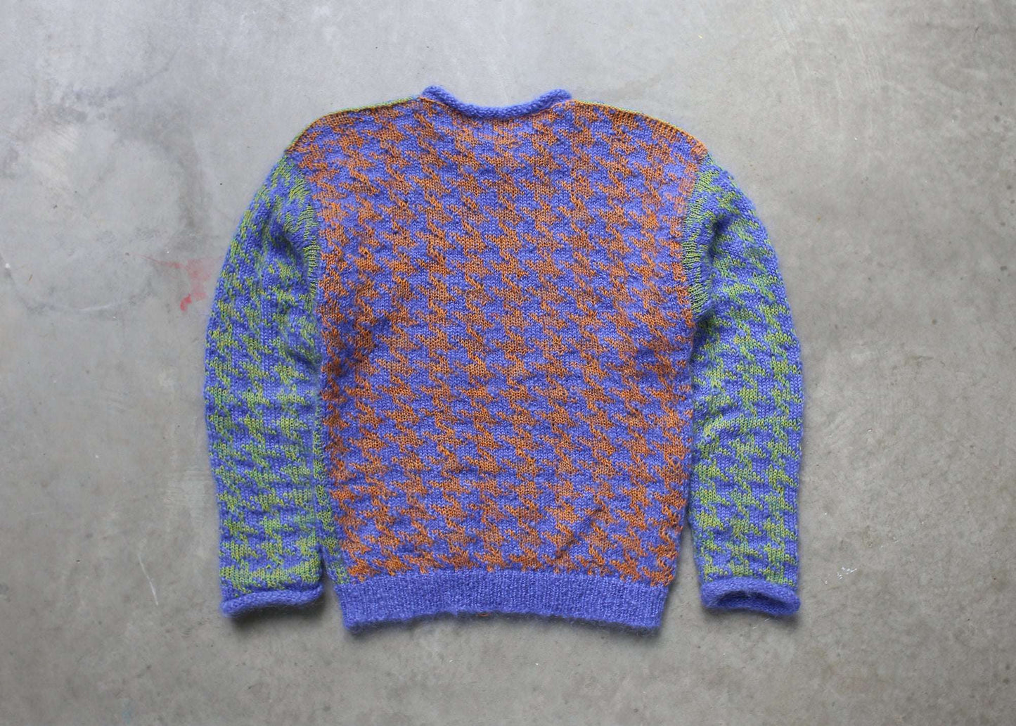 blue houndstooth sweater