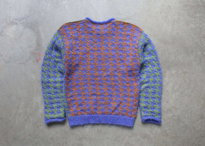 blue houndstooth sweater