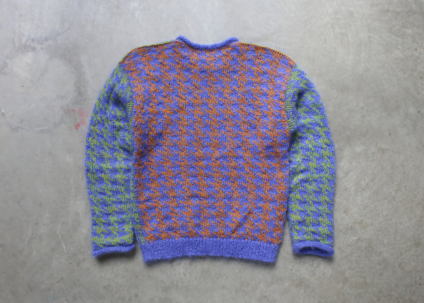 blue houndstooth sweater