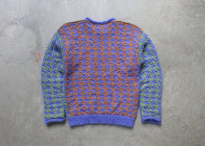blue houndstooth sweater