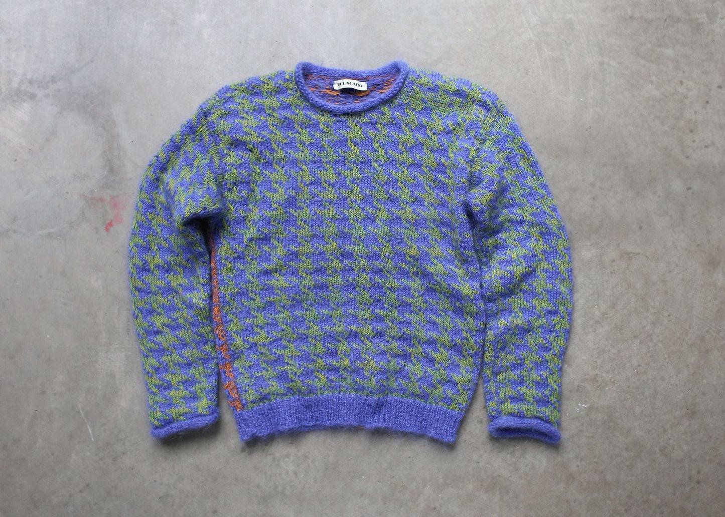 blue houndstooth sweater