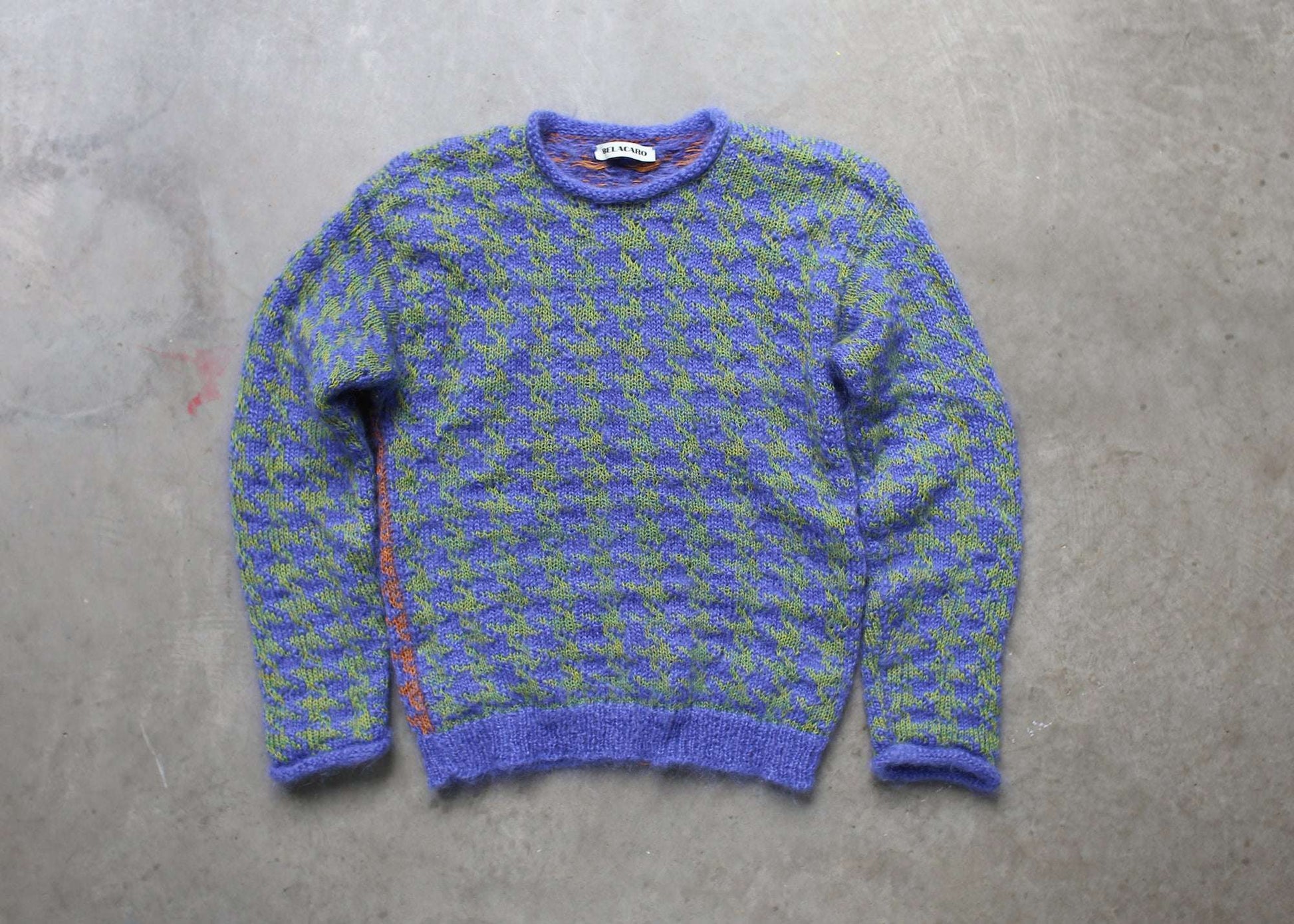blue houndstooth sweater