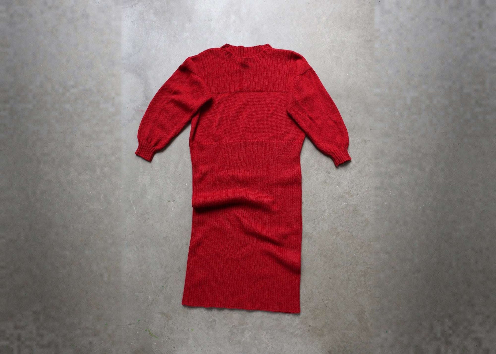 red sweater dress