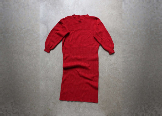 red sweater dress