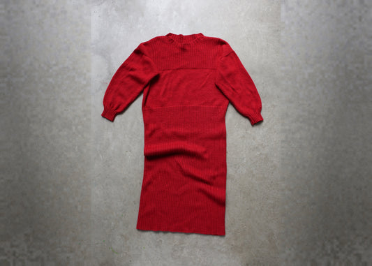 red sweater dress
