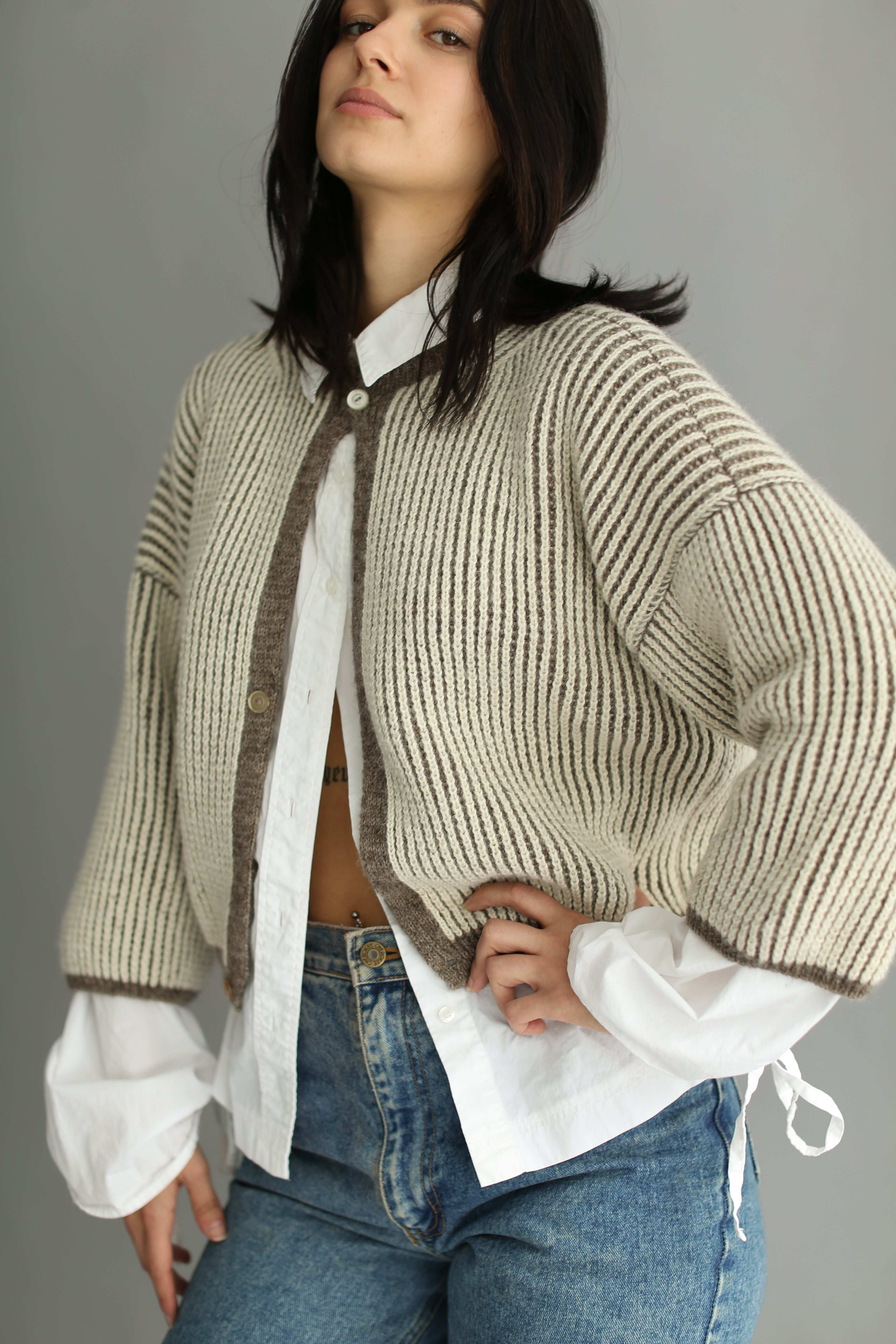 Bicolor Alpaca Cardigan MTO | Canadian Knit | belacaro – BELACARO