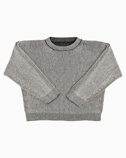 bicolor reversible crewneck