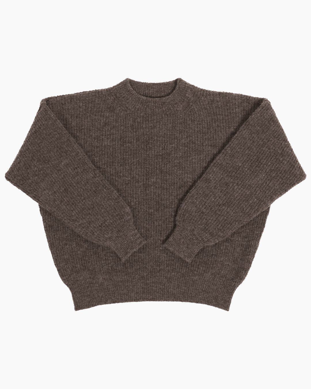 Packshot of a brown crewneck sweater