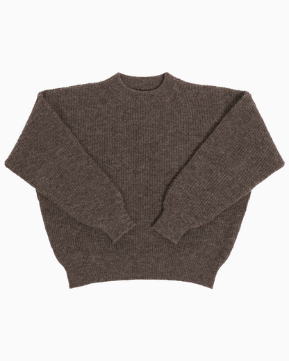 Packshot of a brown crewneck sweater