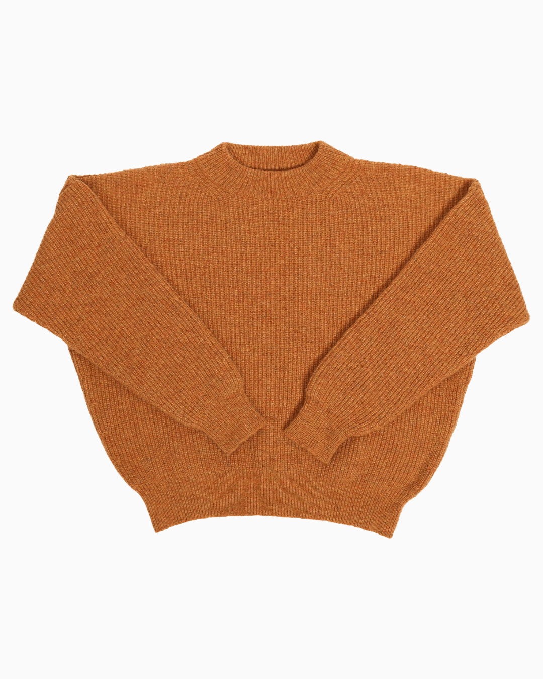 Packshot of a orange crewneck sweater