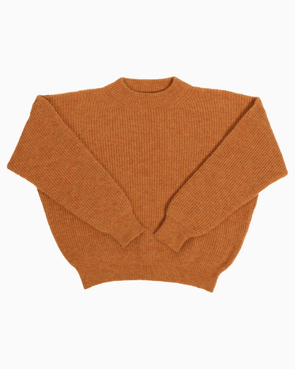 Packshot of a orange crewneck sweater