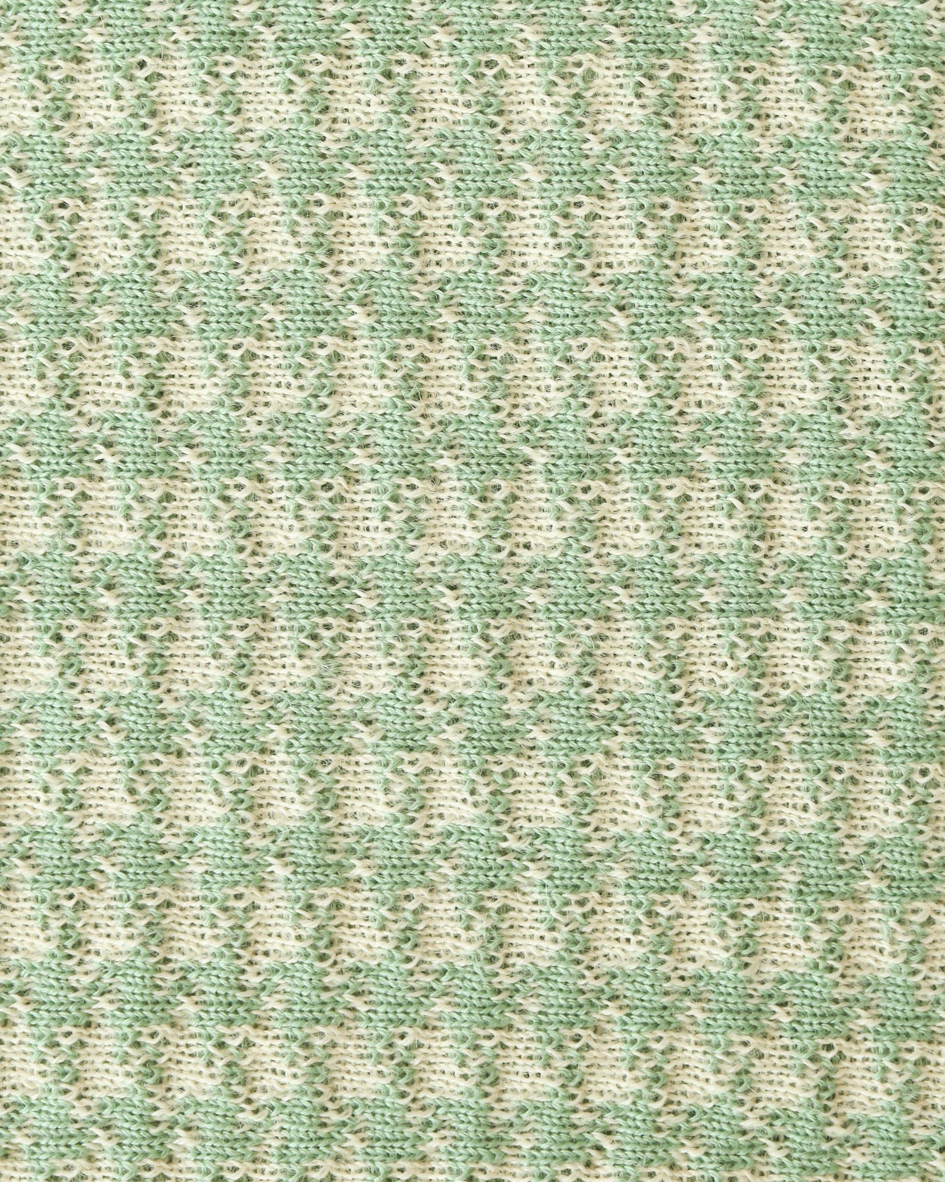 Textured green and beige patterned knit