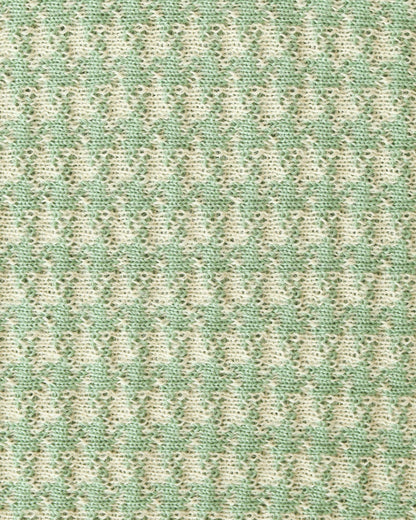 Textured green and beige patterned knit