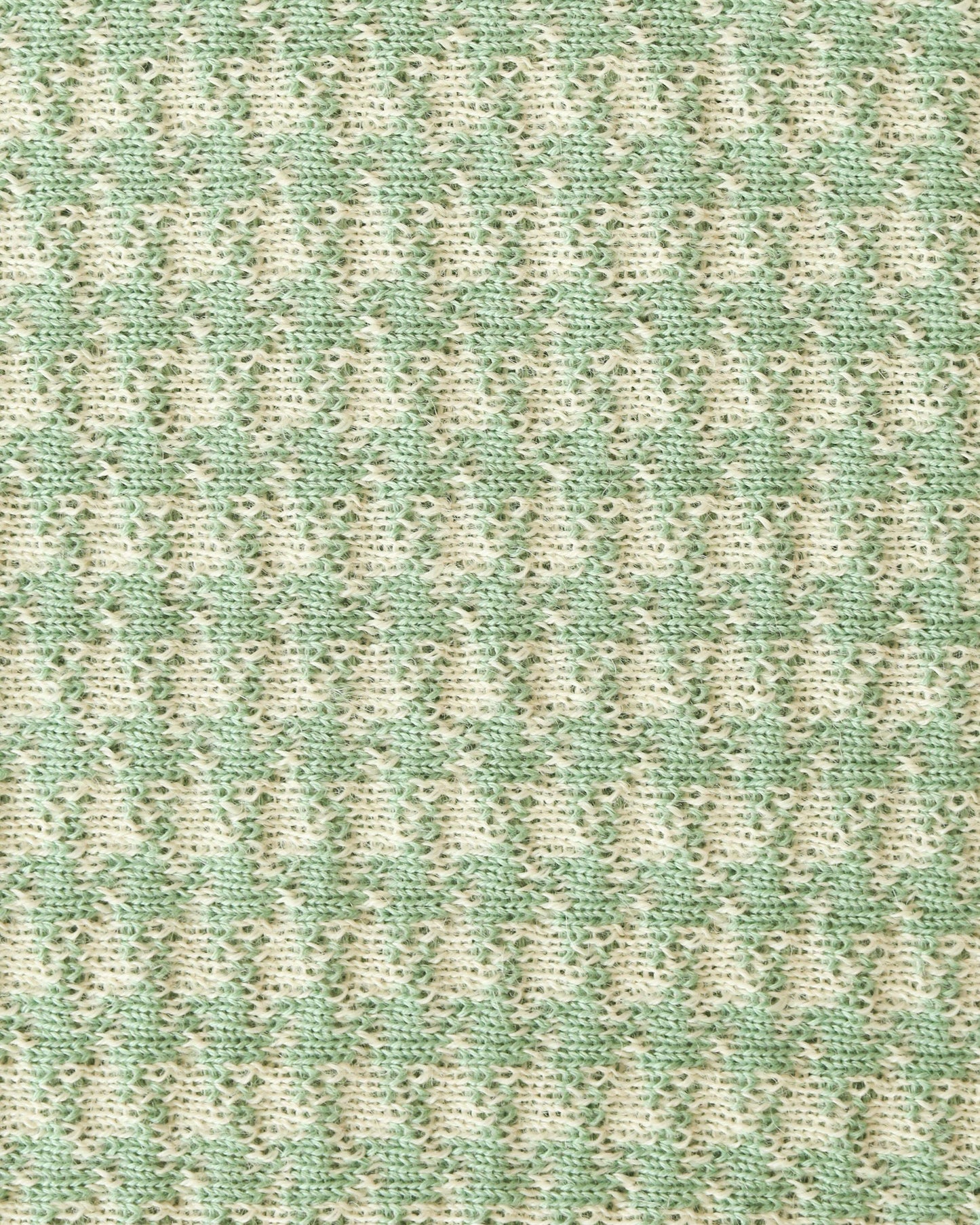 Textured green and beige patterned knit