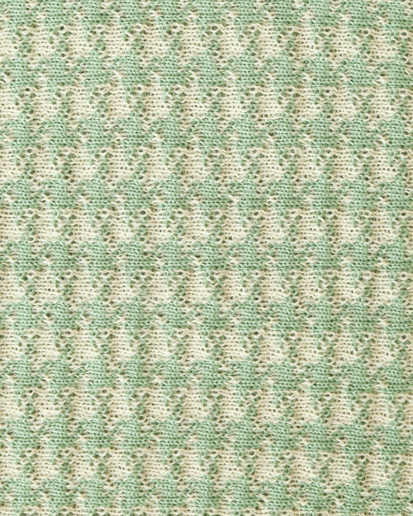 Textured green and beige patterned knit