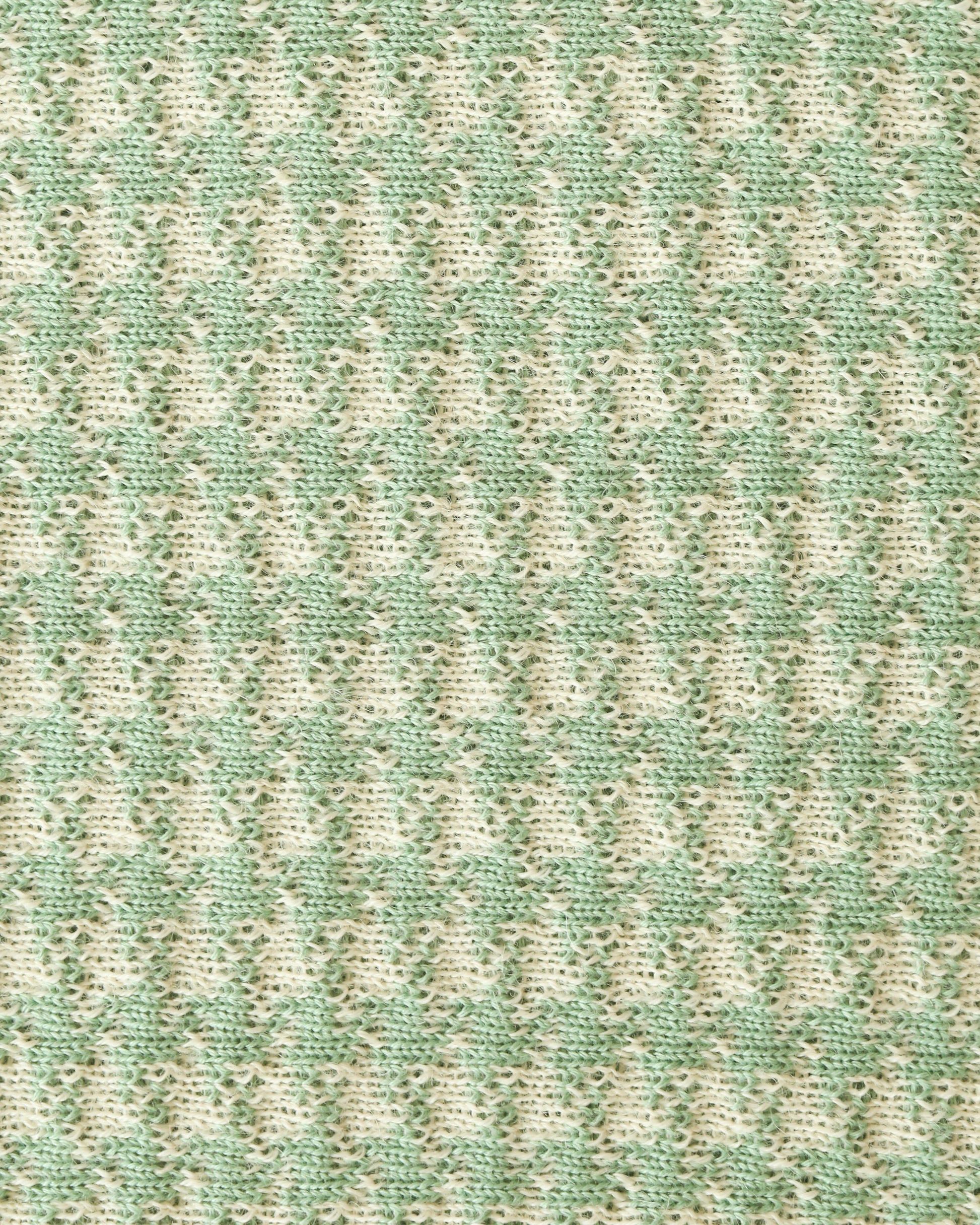 Textured green and beige patterned knit
