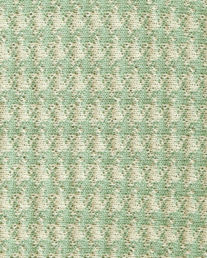 Textured green and beige patterned knit