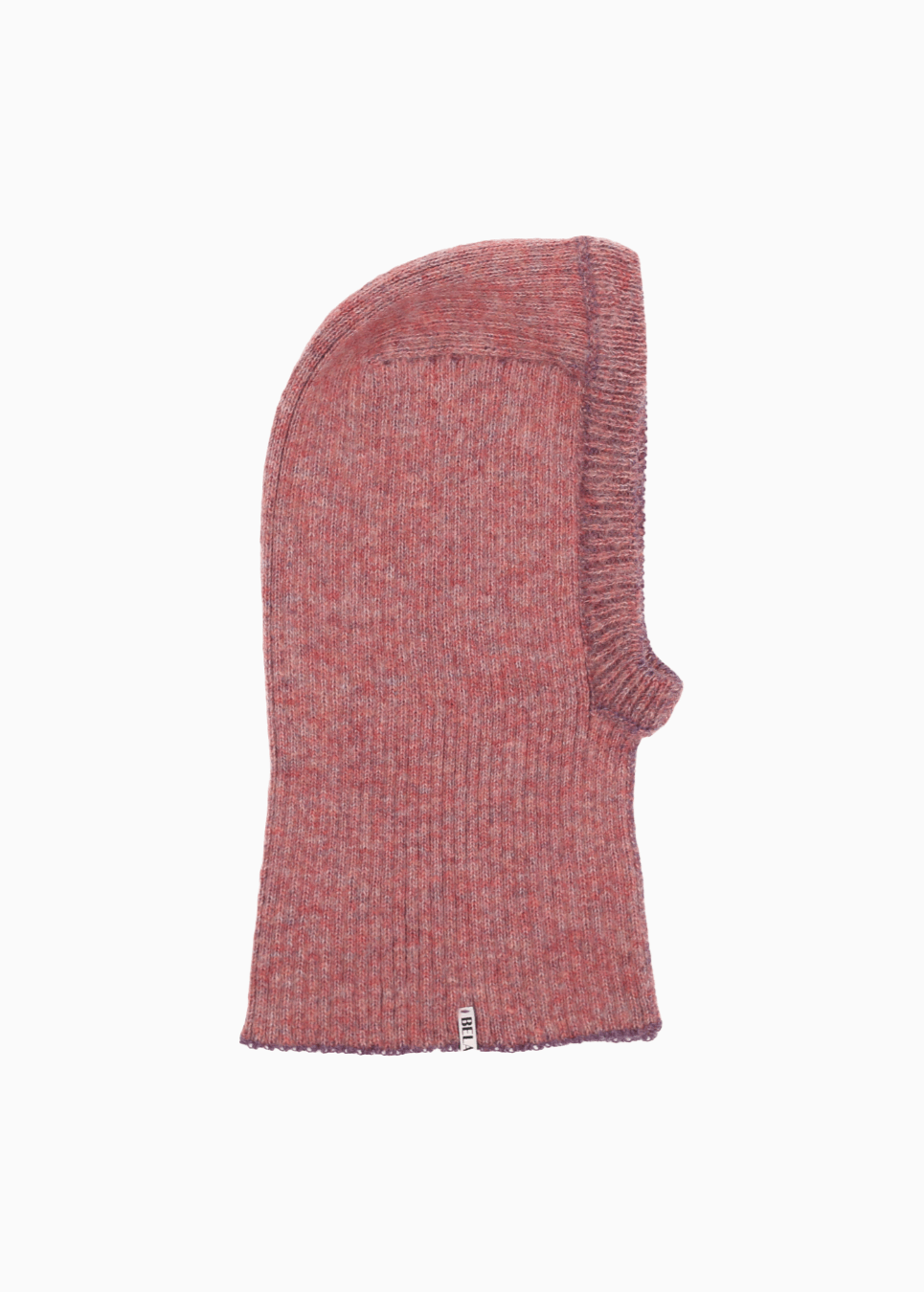 Packshot of a pink ribbed kid balaclava