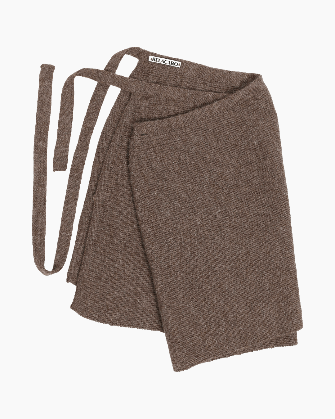 a brown knit pareo skirt on white background