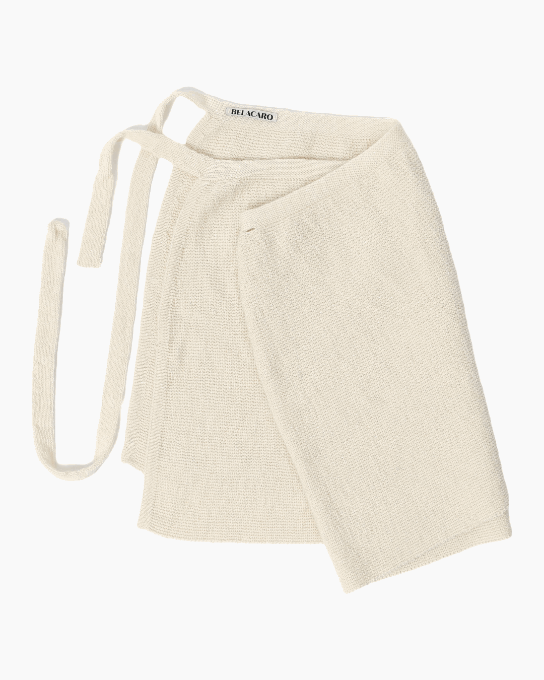 a white knit pareo skirt on a white background