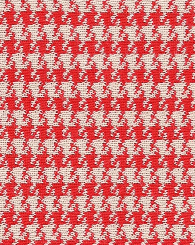 Red and white houndstooth pattern knit