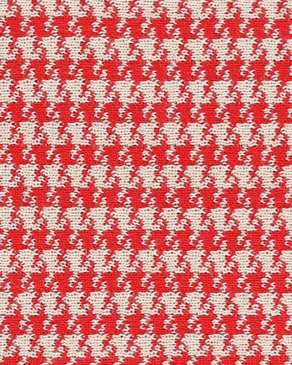 Red and white houndstooth pattern knit