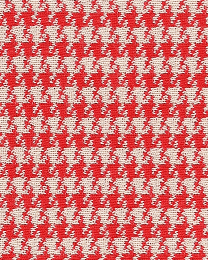 Red and white houndstooth pattern knit